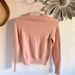 Everlane pink cashmere turtleneck sweater